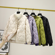 菱格轻薄保暖羽绒棉服女短款冬季韩版时尚宽松小个子棉衣外套