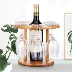 红酒杯架摆件葡萄酒架创意酒瓶架时尚家居红酒架展示架竹木杯挂架