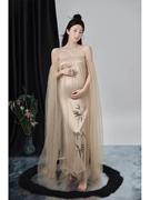 孕妇礼服影楼主题照服装时尚唯美小清新抹胸，孕妈大肚拍照摄影衣服
