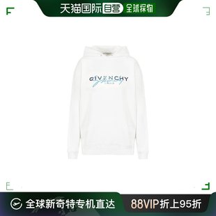 香港直邮Givenchy纪梵希女士白色LOGO印花连帽衫BWJ01C3Z3Q100