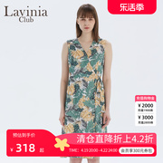 Lavinia Club拉维妮娅夏威夷风格印花v领高腰连衣裙R13L28