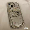 银色星星卡通猫咪适用iPhone14proMax苹果13手机壳12pro防摔11全包14pro电镀高级感xs/xr小红书i14保护套