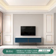 秋芊轻奢风格电视墙造型实木复合免漆简欧式定制卧室墙金属条边框