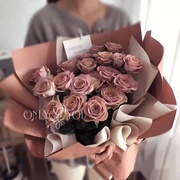 卡布奇诺玫瑰花束鲜花速递同城，深圳订花生日，送女友花店送花上门