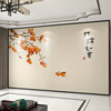 新中式电视背景墙壁纸事事，如意柿子影视，墙布客厅沙发餐厅大型壁画