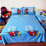 迪士尼蜘蛛侠纯棉床单艾莎卡通，全棉床单单人床，床笠钢铁侠被单