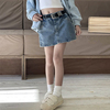 女童牛仔包臀裙夏季中大童儿童复古a字，半身裙韩版时髦洋气小女孩