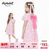 2024夏季女童连衣裙短袖中大儿童装粉色洋气时髦公主裙子小女孩