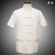 中国风男装唐装汉服，男短袖亚麻男士，夏装薄款棉麻短袖衬衫民族服装