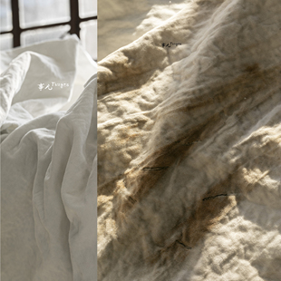事儿 全棉平绒可塑坯布料－含金属丝可捏皱变形 设计师面料 /净白