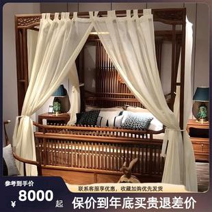 刺猬紫檀红木新中式架子床实木双人传统大婚床明清古典踏步四柱床