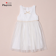 女童连衣裙夏季网纱白色儿童，无袖背心公主蕾丝，可爱时尚小孩儿裙子