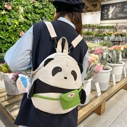 可爱熊猫包包卡通双肩包女少女jk背包软妹大学生上课包迷你小书包