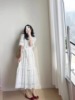2024高级感白色蕾丝连衣裙，女韩版显瘦仙女，镂空钩花法式连身裙