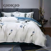 gioigio全棉100s贡缎长绒棉，轻奢床上用品美式乡村，田园印花四件套