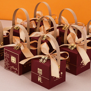 婚庆喜糖盒子结婚创意中国风手提礼盒糖果纸盒空盒婚装喜糖盒