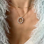 LHWindsor温莎珠宝珍珠镶钻字母项链女我的名字毛衣链小众高级感