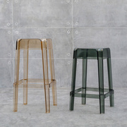 现代简约亚克力透明方凳子北欧时尚网红餐椅水晶凳吧凳创意高脚凳