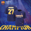 巴塞罗那俱乐部商品丨巴萨夺冠深蓝金色印号球迷纪念圆领短袖
