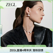 ZEGL设计师蝶语系列大蝴蝶耳环女高级感2024耳钉银针耳饰