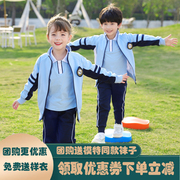 纯棉小学生校服套装幼儿，园园服春秋儿童英伦学院，风运动班服三件套