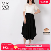 MYMO 夏季优雅中袖弹力上衣不规则半裙女式套装E2T048J