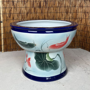 陶瓷金鱼缸(金鱼缸，)大型乌龟缸荷花睡莲，盆缸公司庭院摆件直径1米1.2米