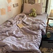 小泡泡水洗棉被套四件套，单人学生宿舍寝室床单三件套床上用品被罩