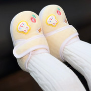 春秋手工婴儿布鞋女3-6月5新生婴儿鞋步前牛筋，底不掉鞋宝宝学步鞋