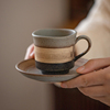 日本进口常滑烧秋凛咖啡套杯日式复古手工家用粗陶马克杯水杯