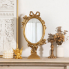 欧式宫廷复古小天使化妆镜雕花梳妆台镜创意摆件台式装饰镜子