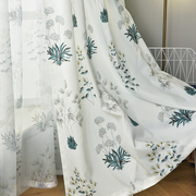美式窗帘成品水仙花，窗帘棉麻乡村遮光田园，客厅卧室书房拼接