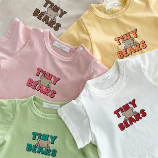 宝宝夏季短袖t恤男上衣洋气可爱半袖，0-1-3岁圆领潮女新生婴儿夏装
