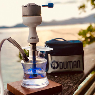 便携式带旅行包小号水烟壶，单管玻璃水烟，odumanhookahshisha