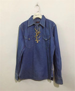 原价¥178vintage日本古着simple西部复古双袋牛仔衬衫