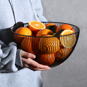还不晚 北欧铁艺水果篮 创意收纳沥水篮家用客厅茶几果盘镂空果盆