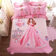 芭比公主纯棉四件套女孩甜美可爱全棉床上用品儿童宿舍三件套床笠