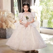 大码高端礼服主持人105斤公主，裙生日花童，115斤婚礼花童钢琴演出服