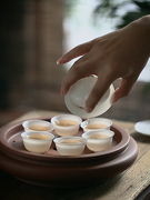 高档瓷礼中式骨瓷工夫茶具，套装超薄胎高档泡茶家用陶瓷盖碗茶杯