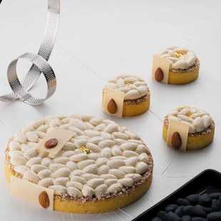 8连杏仁慕斯硅胶模具单个杏仁巧克力法式甜点布丁蛋糕模具烘焙磨