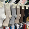 韩国女袜GLOBALONE袜子日系原宿立体纯色中筒袜网红针织螺纹长袜
