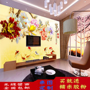 3d立体大型壁画家和富贵背景墙壁纸电视沙发卧室无缝客厅墙纸墙布