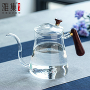 雅集茶具玻璃泡茶壶细嘴冲茶长嘴壶耐冷耐热防爆裂花茶壶