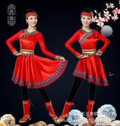 蒙古族舞蹈演出服女内蒙古大草原，民族藏族广场，舞表演服装长裙