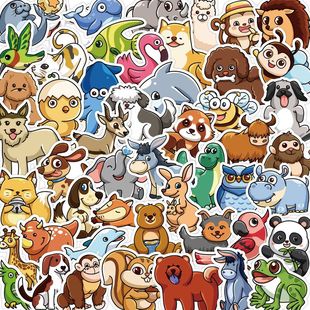 100张儿童卡通贴画可爱小动物早教益智幼儿园奖励贴纸自粘贴贴画