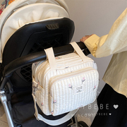 韩国ins妈咪包分隔(包分隔)尿布，手提妈妈包多功能大容量绗缝刺绣母婴包