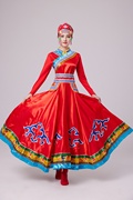 蒙古演出服装女舞台服大摆裙少数民族藏族舞蹈演出服装蒙古袍