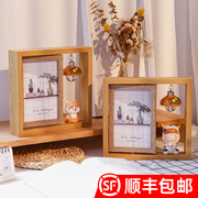 创意相框摆台木质双面相册框架洗照片摆件6寸六定制礼物情侣相片