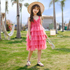 女童沙滩裙夏季三亚波，西米亚小女孩蛋糕，纱海边度假儿童吊带连衣裙