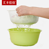 汇丰信佳 双层洗菜篮子塑料沥水篮厨房米盆家用客厅创意水果盘